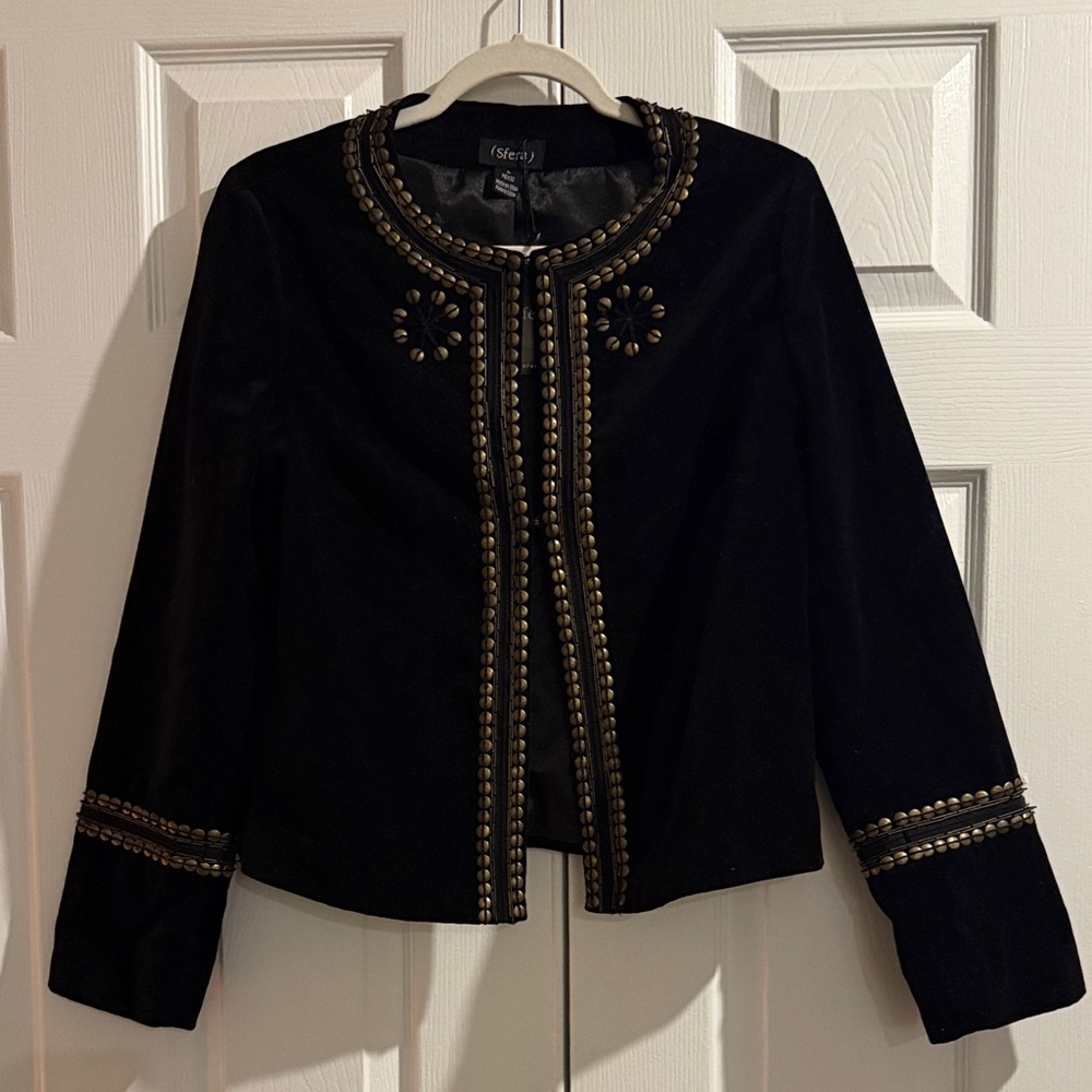 Elegant Black and Bronze Women's Blazer
